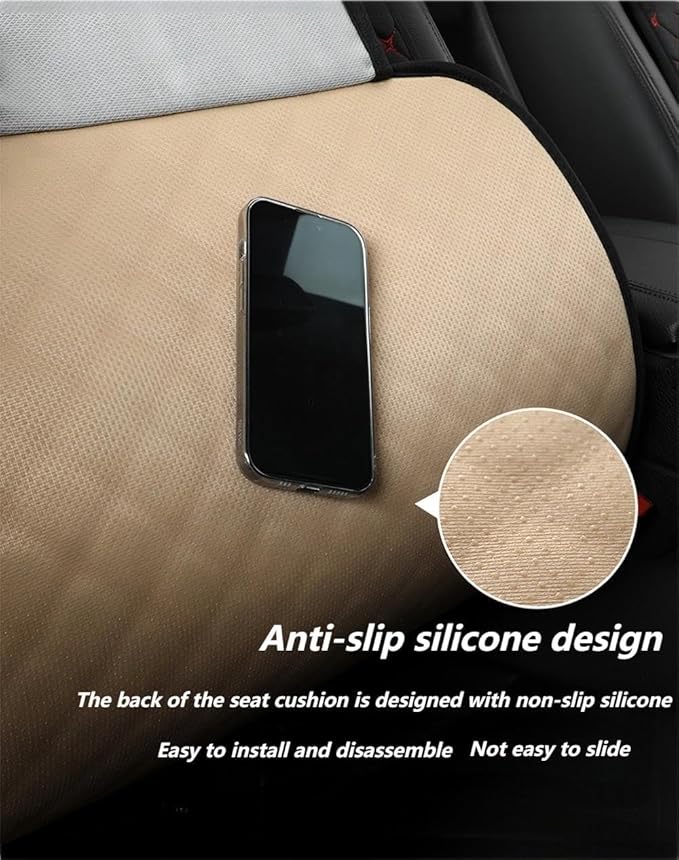 Premium Car Seat Covers for Front Seats, [2-Pack] Plush Soft & Cooling Seat Protector Pads Full Set, Breathable Mesh, Non-Slip Auto Seat Mat for Sweat, Wear Protection (Black)