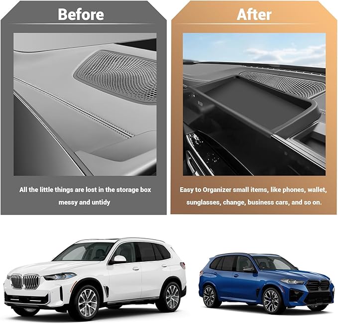 Compatible with 2023 2024 2025 2026 BMW X5 Behind Screen Organizer Dashboard Tray X5 Center Console Dash Storage Tray X6 Dashboard Organizer X7 Behind Dash Screen Organizer for BMW X5 Accessories 2026