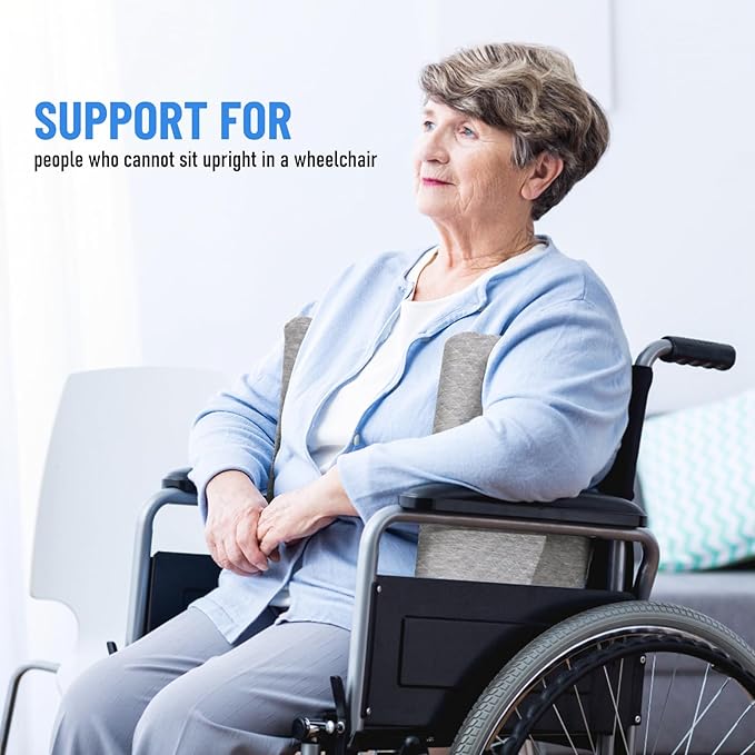 1 Pair Lateral Support Cushions for Wheelchair Side Guards, Wheelchair Side Pads for Larger Sized People Unable to Sit Upright in Wheelchairs