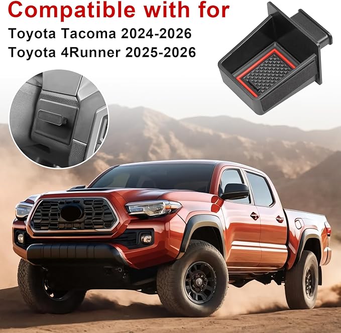 Drivers Side Dashboard Storage Drawer Tray Center Console Organizer Compatible With For Toyota Tacoma 2024-2026 Toyota 4Runner 2025-2026 Interior Cubby Drawer Organizer Tray Storage Box