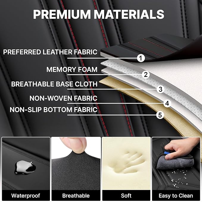 Car Seat Cover for Lexus RX 350 2007-2026,Leather Seat Cover for Car,Breathable Vehicle Cushions Cover Waterproof Protectors Seat Protector, (Full Set,Black)