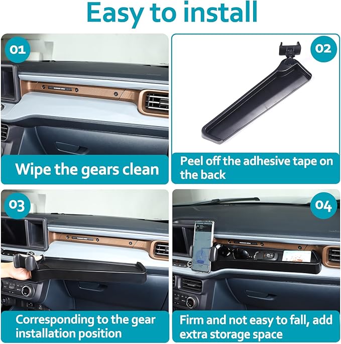 CHEAYAR Dashboard Storage Box Fit for Ford Maverick 2022, ABS Dash Panel Tray Organizer, Dash Tray Phone Holder Mount with Storage Box, Dash Center Console Table Storage Tray (Co-Pilot-Type A)