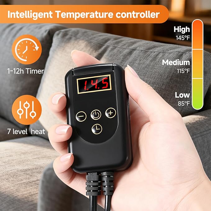 Heated Seat Cushion for Office Chair, Back and Seat Warmer Pad, Heated Chair Pad with 110V Adapter