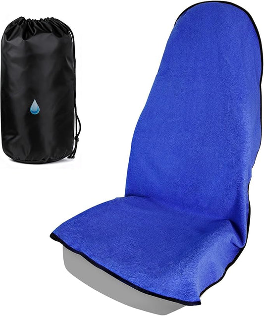 Universal Car Seat Cover Towel, Waterproof Washable Sweat Protection for Front Bucket Seats, Non-Slip Fit, Fits Cars SUVs Trucks, Ideal for Gym, Kids, Pets, Outdoor Sports, Travel (Blue, 1 Pack)