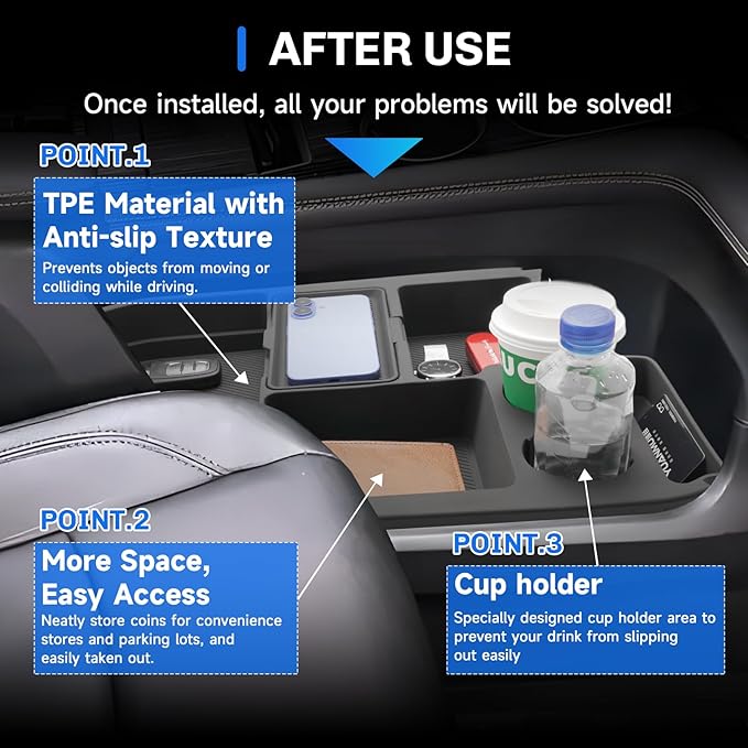 SXCY for 2025 2026 Toyota Sienna Center Console Organizer for 2025 2026 Toyota Sienna Accessories Silicone Under Console Cupholder Tray for 2021-2026 Sienna Under Console Storage[Not for Cool Box]