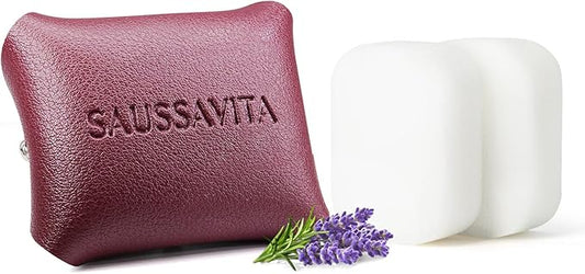 Car Air Freshener Diffuser Provence Lavender Scented 2 Pack, Car Fresheners Vent Clip Leather Design, Car Diffuser Flower Scented for 30 Days Long Lasting WineRed