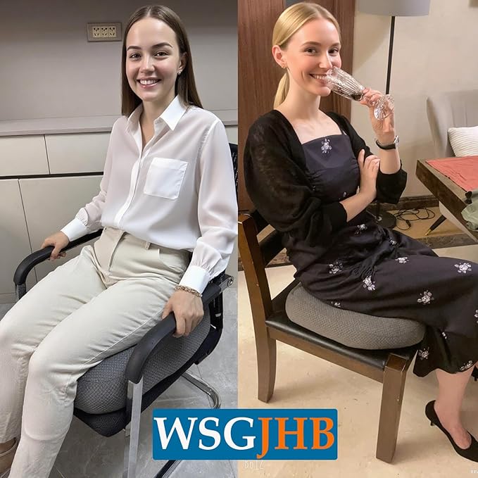 WSGJHB Large Seat Cushion, Extra Thick Booster Seat Cushions for Office Chairs Long Sitting Office Workers, Car Drivers, Relieves Back Pain, Breathable, Anti-Slip, 20x20x6 inchs, Gray