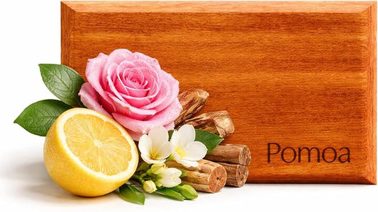 Wood Car Air Freshener — Refillable Solid Odor Eliminator with Premium Leather Visor Clip, North American Alder Wood Scent, No Liquid, No Mess for Car, Truck & SUV (Gilded Petals)