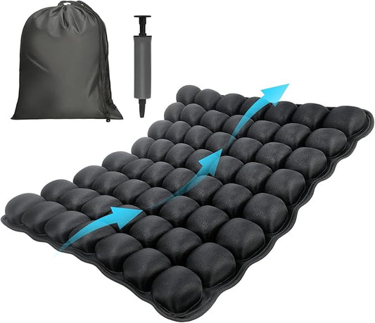 Airplane Seat Cushion for Long Flights, Inflatable & Portable Travel Cushion for Tailbone Pain Relief, Pressure Relief Car Seat Cushion for Office Chair and Wheelchair Use