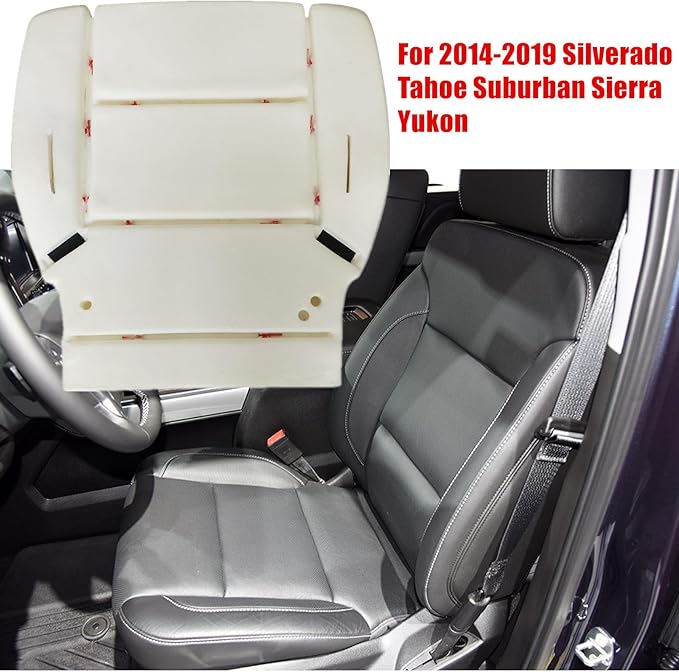 SecosAutoparts Driver Bottom Foam Seat Cushion Replacement Compatible with Chevrolet Suburban Silverado Tahoe GMC Sierra Yukon 2014 2015 2016 2017 2018 2019