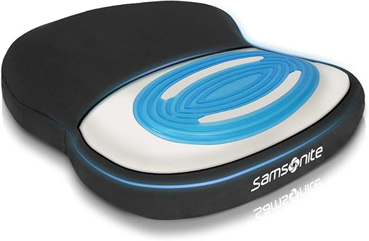 SAMSONITE - Extra Firm & Thick Seat Cushion with Cooling Gel, Experience Triple Layer Comfort