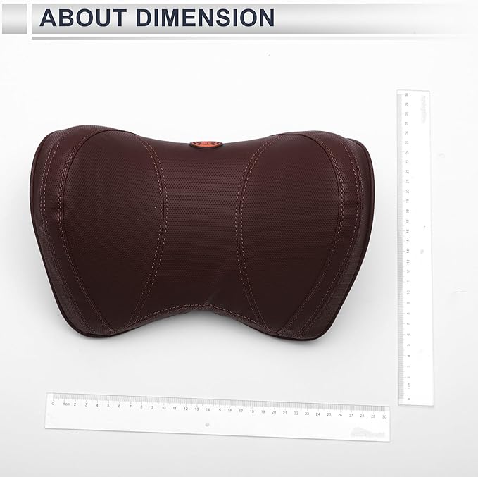Car Headrest Pillow Ergonomic Comfortable Neck Support Pillow Nappa Leather and Memory Foam Adjustable Width Coffee 1 Pc for Driving Travel