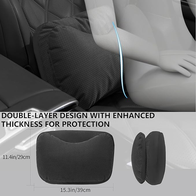Lumbar Support Pillow for Car, Comfortable Back Support for Driving Seat, Back Pain Relief for Car Seat, Ergonomic Back Cushion for Cars, SUVs and Office (Black)