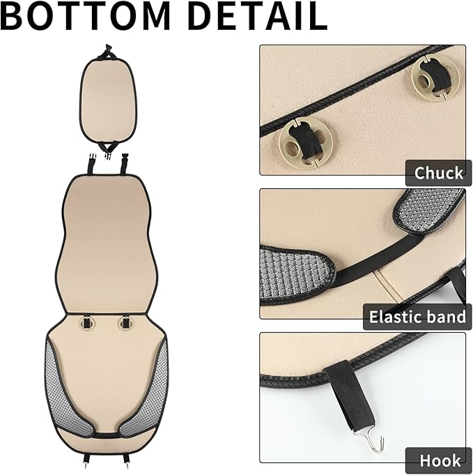 Auto Newer Car Seat Cover,Breathable Front Car Seat Cushion,Comfortable Car Seat Protector,Anti-Slip and Full Wrap Driver Car Seat Protector with Storage Pocket,Universal All Seasons(Gray,2PCS)