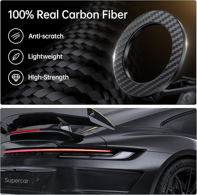 SYNCWIRE Fits MagSafe Car Mount, Magnetic Phone Holder for Car Dashboard, [Flexible Three-axis] 360° Rotation Magnetic Car Mount Strong Magnets Car Phone Holder for iPhone 17 16 15 14 Pro Max