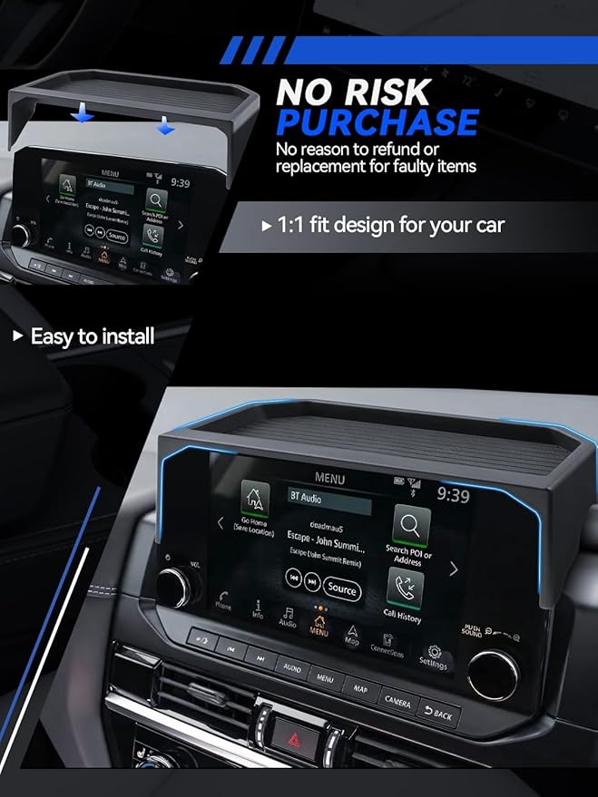 for Pathfinder Dashboard Center Console Organizer 2026 2025 2024 2023 2022 Pathfinder SL/Platinum/Rock Creek Accessories 9’’ Behind Screen Organizer Box Dash Tray-Only for 9" Screen