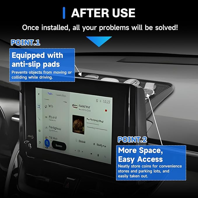 SXCY for 2026 Toyota Corolla Cross Dashboard Organizer Tray [2022-2026, 7/8 Inch Screen] for 2022-2026 Toyota Corolla Cross Accessories Screen Back Tray 2026 Corolla Cross Behind Dash Organizer Tray