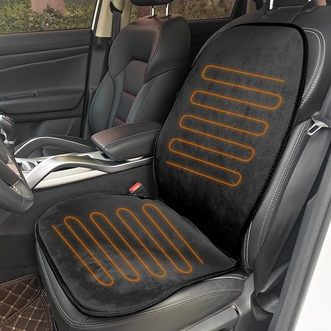 Car Driver Side Seat Cushion,Winter Universal Full Back Seat Cover for Car,Easy to Install(1 Pcs,Black Suede)