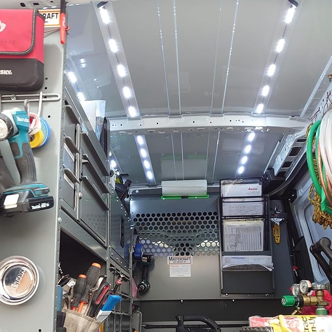 Linkhood 60 LED Van Interior Light, White Car LED Ceiling Lights Kit, Super Bright Lighting Dome Lamp for Van RV Truck Auto Vehicle Boat Caravan Trailers Lorries Cargo Transit Bus Camper (60 LED)