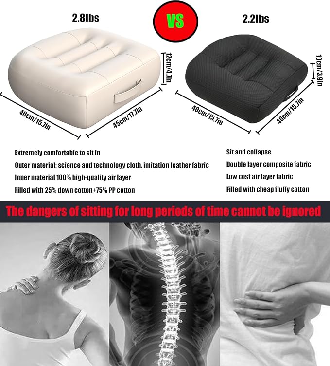 Adult Car Booster Seat Cushion/office chair cushion with Carry Handle Angle Lift Seat Cushion Imitation PU breathable fabric More comfortable and beautiful,for/car/office/wheelchair seat cushion/milky