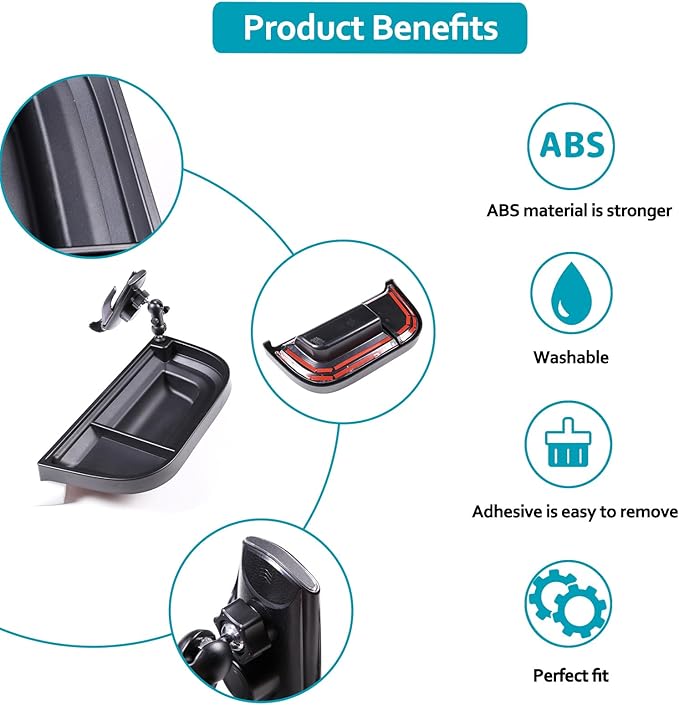 CHEAYAR Dashboard Storage Box Fit for Ford Maverick 2022, ABS Dash Panel Tray Organizer, Dash Tray Phone Holder Mount with Storage Box, Dash Center Console Table Storage Tray (Wireless charging)