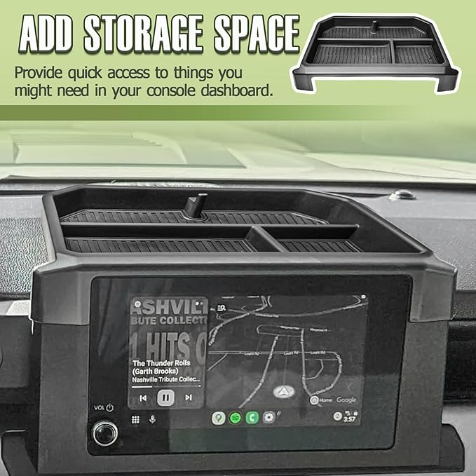 Center Console Screen Dash Organizer Compatible with 2024-2026 Toyota Tacoma & 2025-2026 4Runner Interior Accessories w/ 8-inch Dashboard Storage Box Behind Screen Insert Tray Mount Holder Black