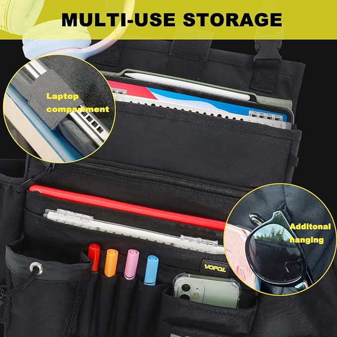 Car Seat Organizer- Multi-Compartment Passenger Seat Organizer, Universal Fit for Front & Back Seats, Ideal for Law Enforcement and Truck Seat Storage, Compatible with Cars, Trucks, and Vans