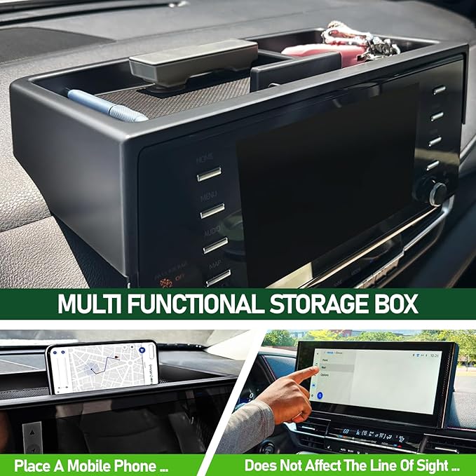 Dashboard Storage Tray for Toyota Sienna 2025,Behind Screen Dash Organizer for Sienna Accessories,12.3 Inch Screen Center Console Organizer Storage Tray(12.3 Inch Screen only)