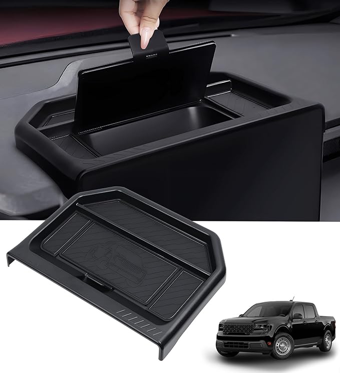 Dashboard Storage Tray Dash Organizer for Ford Maverick 2026 2025 (Only for 13.2 inch Screen), Interior Accessories Center Console Behind Screen Storage Box for 2025-2026 Maverick, Black