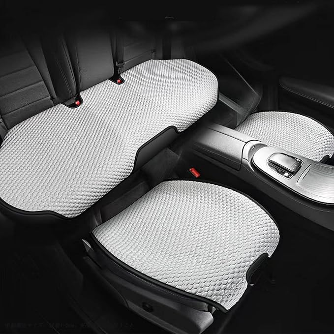 3pcs Car Seat Cushions,Car Seat Cover Compatible with 96% Vehicles,Universal Car Seat Protectors Mat Pad (Black&White)
