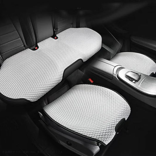 3pcs Car Seat Cushions,Car Seat Cover Compatible with 96% Vehicles,Universal Car Seat Protectors Mat Pad (Black&White)