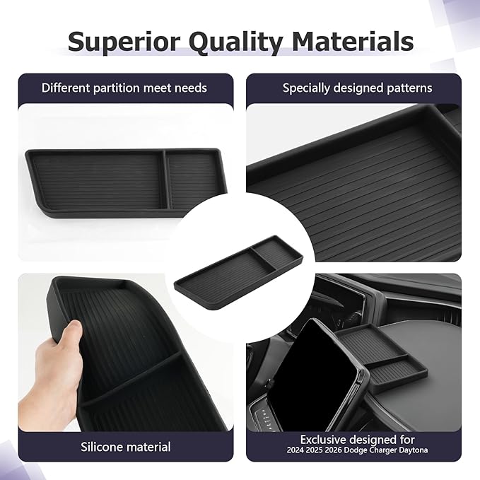 LUWU for 2025 Charger Dashboard Storage Tray 2024 2025 2026 Charger Daytona R/T Scat Pack 12.3-inch Behind Screen Organizer Center Console Display Box Dash Tray Charger 2026 (Only for 12.3" Screen)