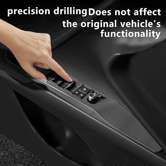 Temmis 4PCS Car Door Window Switch Panel Cover for Toyota Camry 2024-2025, Auto Interior Decor Accessories Armrest Trim Silicone Style Kit-Black (Seats Without Memory Function)