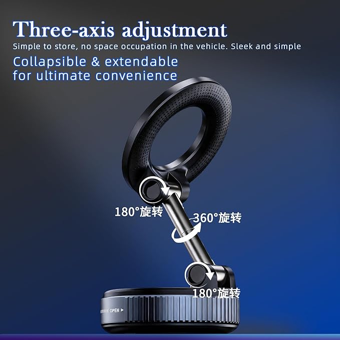 Super Stable Car Mount, Universal Aluminum Alloy Holder for Dashboard & Tesla Screen - Fits iPhone 12/13/14/15/16/17 Pro Max Series, Android Smartphones & All Phones