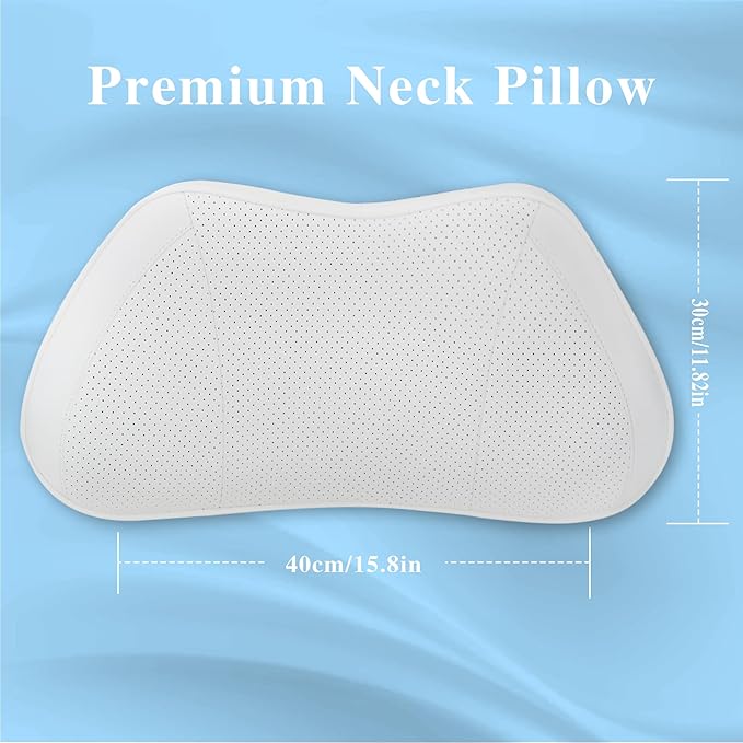 Lumbar Support Pillow for Car, Premium Leather Memory Foam Lumbar Cushion for Lower Back Pain Relief, Universal Back Support for Driving, Home & Office Chairs, White, 1 Pack