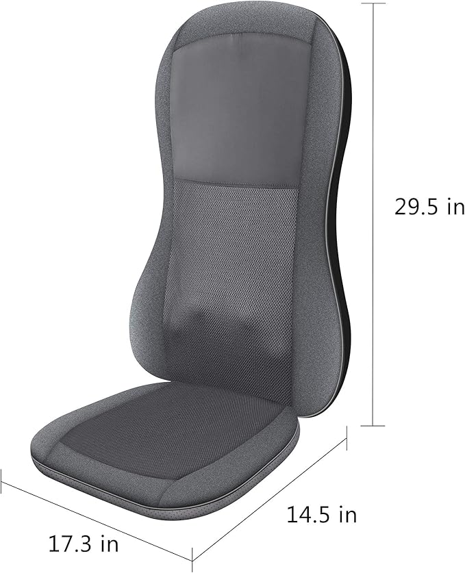 COMFIER Shiatsu Full Back Massager,Massage Chair Pad with Heat,2D/3D Massage Seat Cushion,Chair Massager with 10 Shiatsu Nodes, Rolling Kneading Chair Pads for Lower Back,Gift for Men,Women