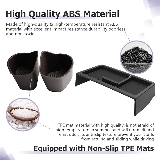 LUWU 2025 2026 Sienna Accessories for 2025 2026 Toyota Sienna Accessories Dashboard Storage Tray, Rear Seat Door Side Silicone Cup Holder Insert 3-Pack (ONLY for 12.3-INCH Screen)