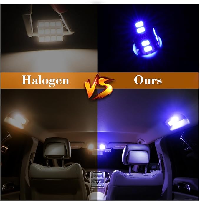 24 Pieces Dome Light LED Car Interior Bulb Kit Set 194 T10 DE3175 578 31mm 42mm Bulbs Interior Replacement Lights for Car Map License Plate Door Side Marker Cornering Trunk Light - Blue