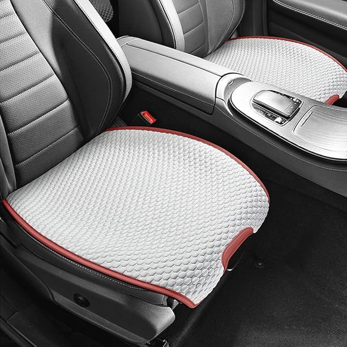 3pcs Car Seat Cushions,Car Seat Cover Compatible with 96% Vehicles,Universal Car Seat Protectors Mat Pad (Red&White)