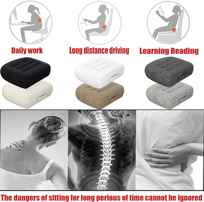 Super Thicken Car Seat Cushion for Adults-Car Booster Seat for Short Drivers-Increase The Field of View by 12cm/4.7in,Plush shell, breathable,with handle,easy to carry,for Cars,Office,Home(Light Gray）