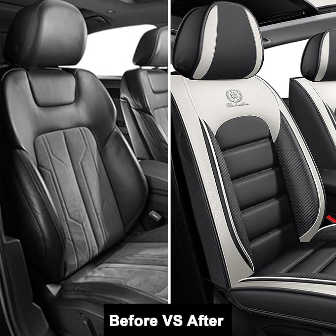 2 Seat Covers for Audi A4 2002-2026 Breathable Car Seat Covers,Anti-Slip Waterproof Car Seat Protectors with Airbag,Automotive Vehicle Cushion with Storage Pockets (Standard,Gray)