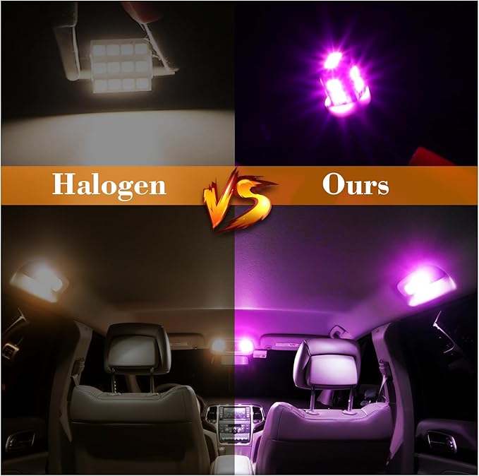 24 Pieces Dome Light LED Car Interior Bulb Kit Set 194 T10 DE3175 578 31mm 42mm Bulbs Interior Replacement Lights for Car Map License Plate Door Side Marker Cornering Trunk Light - Purple