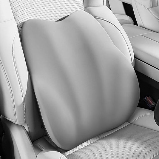 BEBAS Lumbar Support Pillow for Car, Memory Foam Back Cushion for Driving, Ergonomic Lumbar Pillow for Pain Relief, Comfort Lower Back Support for Office Chairs, Car Seat, Wheelchair -Gray