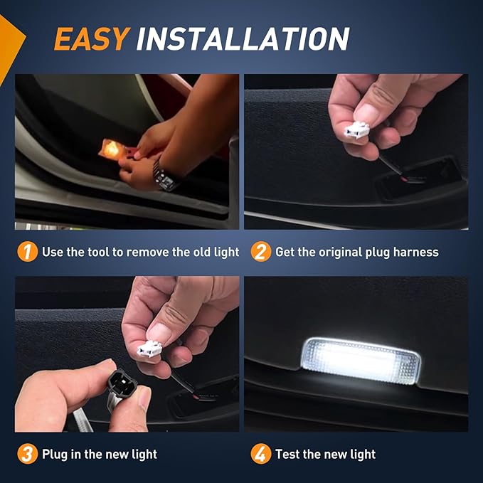 Nilight 2PCS LED Interior Door Panel Light Courtesy Warning Lights White Beam Plug and Play for Toyota Avalon Sienna Venza Camry Prius 4Runner Lexus IS ES GS LS RX GX LX Subaru BRZ