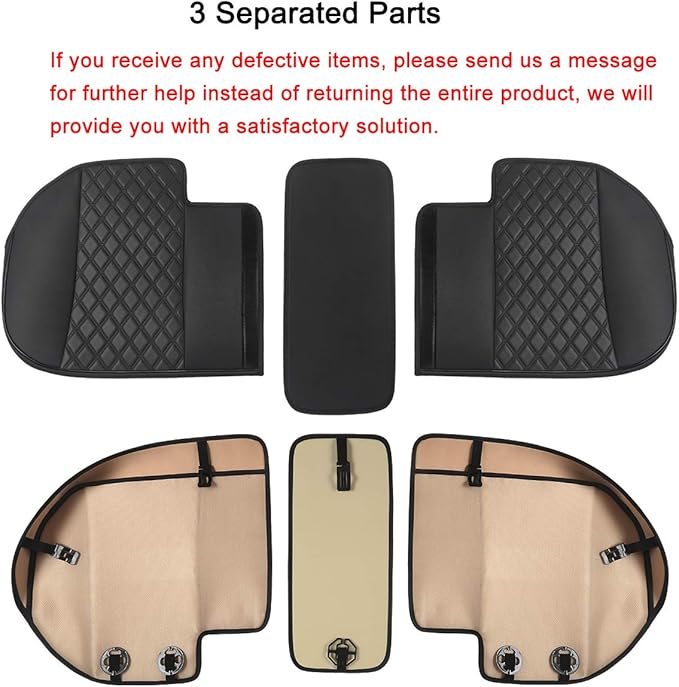 Black Panther Luxury PU Leather Rear Car Seat Cover, Compatible with Most Vehicles, Adjustable Length 49-55'', Diamond Pattern Embroidery (Gray)