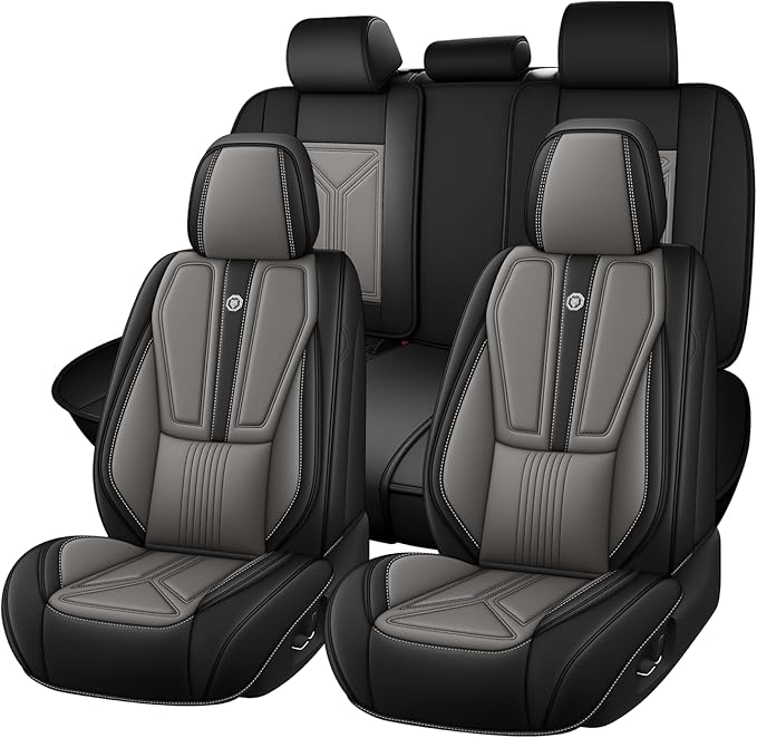Car Seat Cover for Lexus RX 350 2007-2026,Leather Seat Cover for Car,Breathable Vehicle Cushions Cover Waterproof Protectors Seat Protector, (Full Set,Black&Gray)