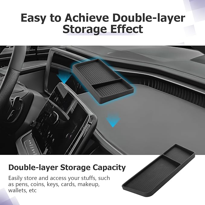 LUWU for 2025 Charger Dashboard Storage Tray 2024 2025 2026 Charger Daytona R/T Scat Pack 12.3-inch Behind Screen Organizer Center Console Display Box Dash Tray Charger 2026 (Only for 12.3" Screen)