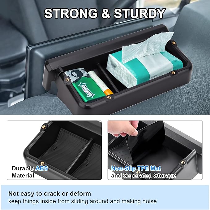 Dashboard Tray for Toyota Tacoma 2024 2025 & 24 25 4Runner (Only for 14 inch Screen) Car Interior Accessories Center Console Organizer Hidden Behind Display Screen Storage Box with Anti-Slip, Black