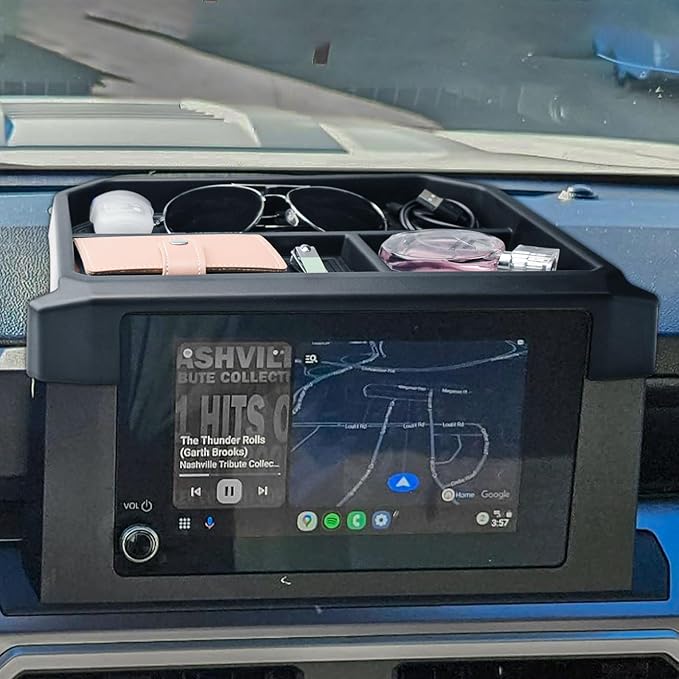 TACOBRO Dash Organizer Tray for 2024 2025 2026 Toyota Tacoma (4th Gen) & 2025 2026 4Runner (6th Gen), ABS Console Organizer with Anti-Slip Mat, 8" Screen Compatible Accessories