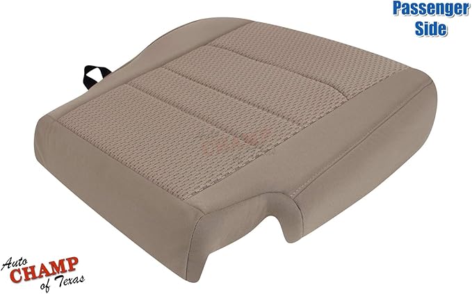 Compatible with 2009-2012 Dodge Ram 1500, 2500, 3500 SLT - Passenger-Side Bottom Cloth Seat Cover - Light Pebble Beige Tan